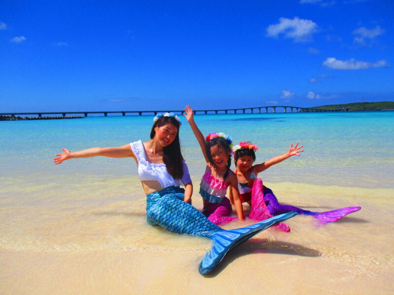 【宮古島】ウミガメシュノーケリング＆東洋一美しい前浜ビーチでマーメイド体験ツアー（No.808）