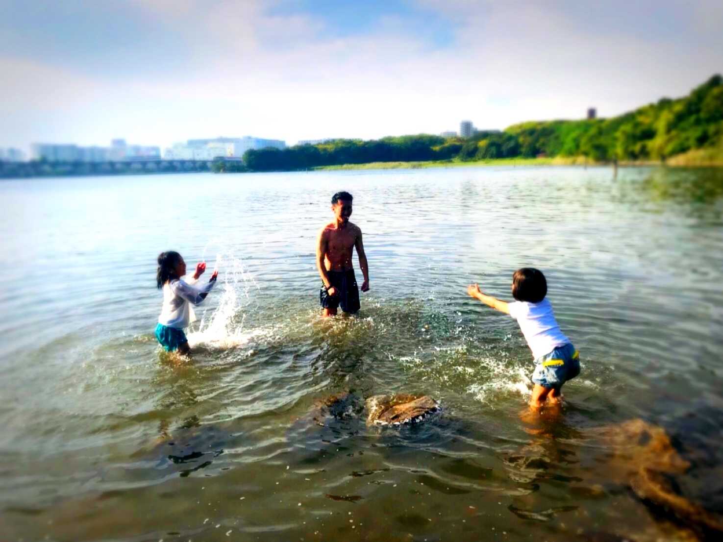 宮古島でご家族で海水浴