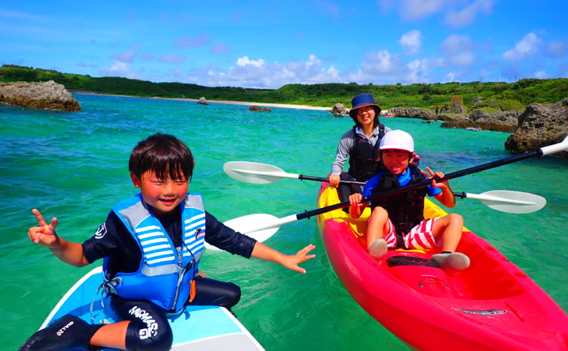 宮古島ビーチSUP、家族で、子連れで