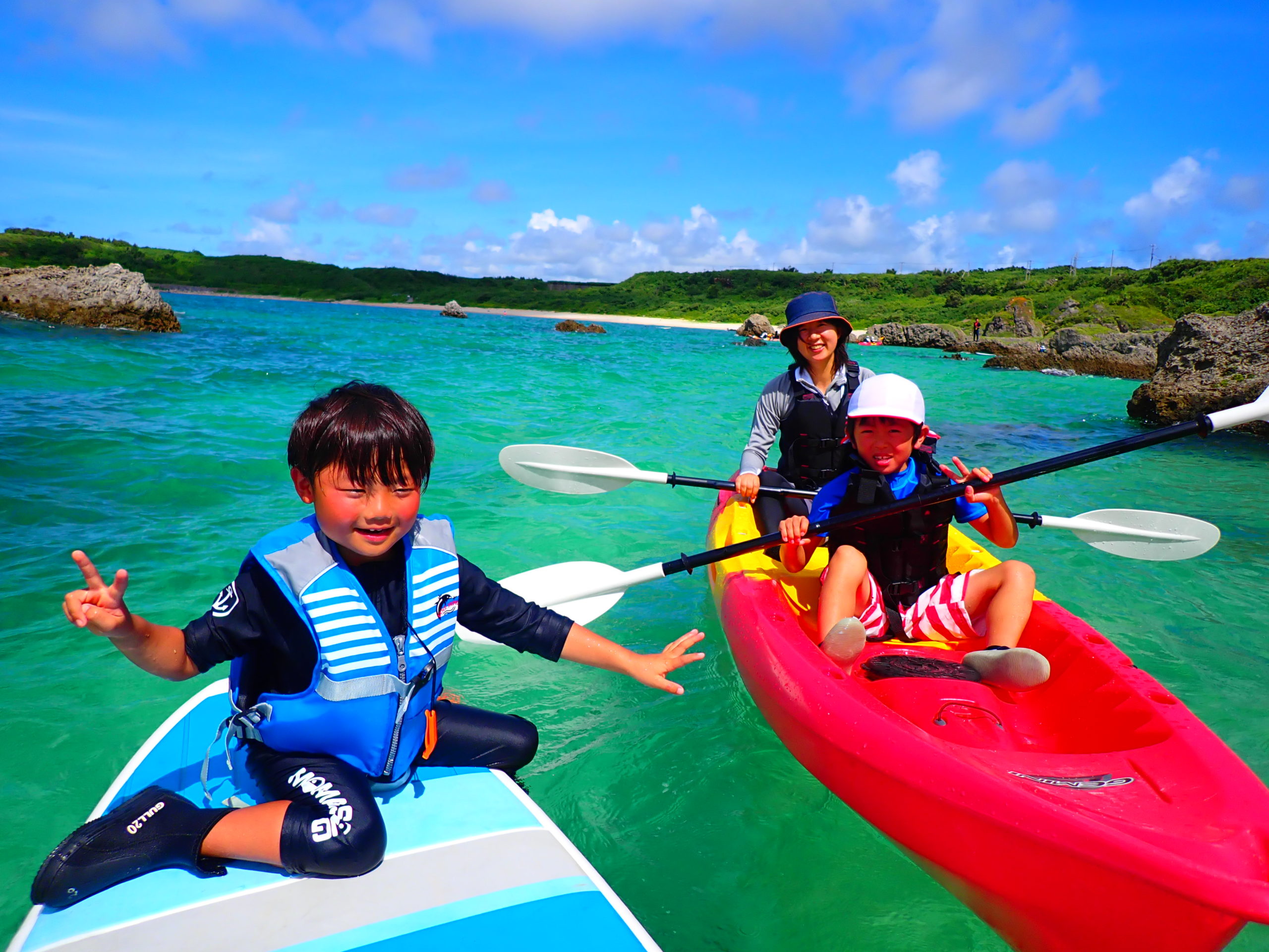 宮古島ビーチSUP、家族で、子連れで