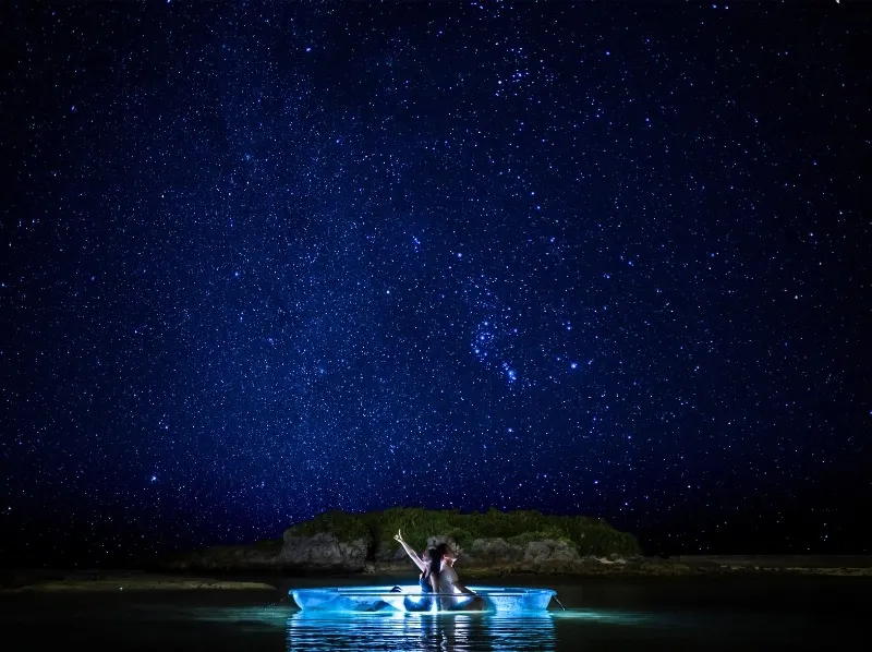 【宮古島/約1時間/夜】SNSでも話題！今までにない星空フォトツアー☆クリアSUPorカヤックで幻想的な一枚を＜全額返金保証あり＞（No.996）