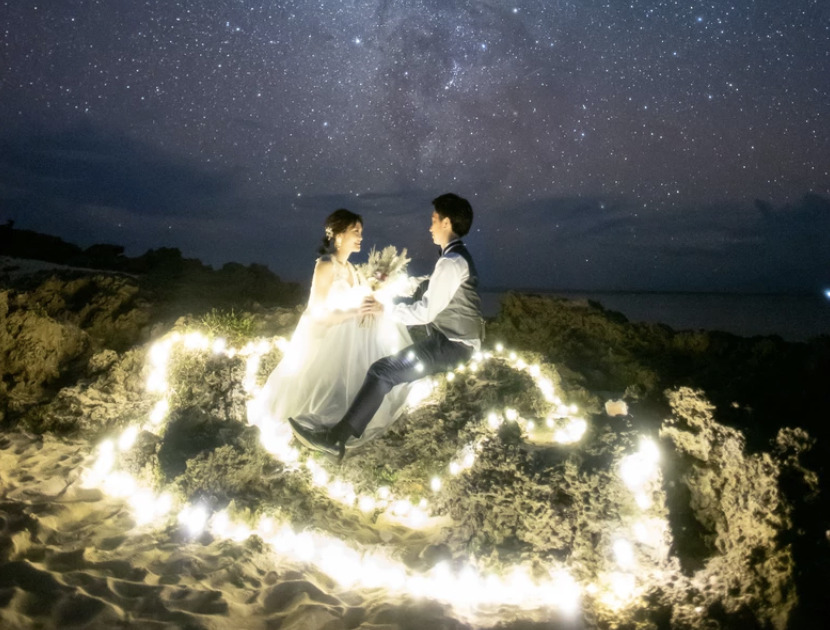 【宮古島/1組貸切】星空フォトウェディング撮影プラン☆プロが撮る感動の星空ウエディング！受賞歴のあるカメラマンがご案内♪（No.991）