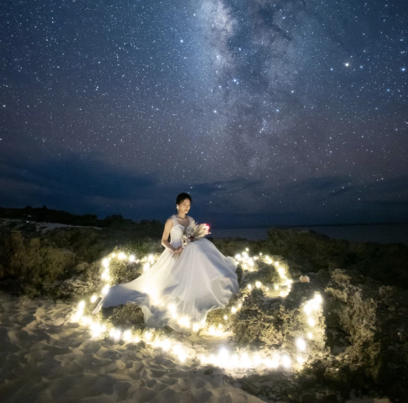 【宮古島/1組貸切】星空フォトウェディング撮影プラン☆プロが撮る感動の星空ウエディング！受賞歴のあるカメラマンがご案内♪（No.991）