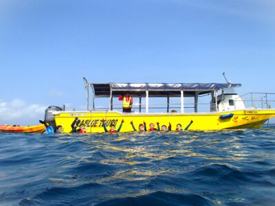 【宮古島/伊良部島/約1時間】地元出身ガイドがご案内☆青の洞窟シュノーケリング＆グラスボート海底遊覧ツアー＜7歳～65歳参加OK＞