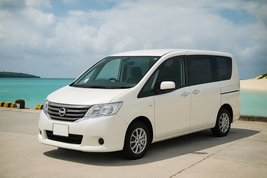 【宮古島・レンタカー】日産セレナ・ホワイト《最大7名乗り》カーナビ付き＜宮古空港・下地島空港・各ホテルへの無料送迎・荷物の無料配達サービスあり＞（No.r49）