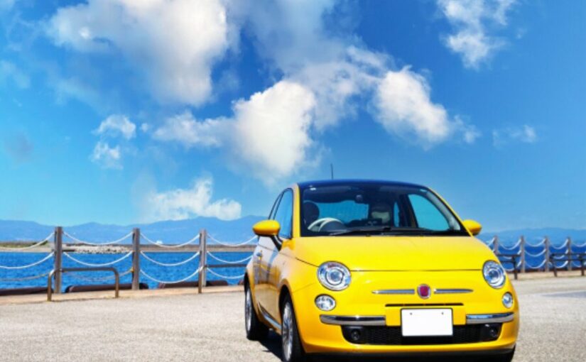 レンタカー　外車　黄色い車