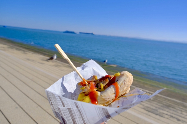 テイクアウト ビーチ ホットドック
