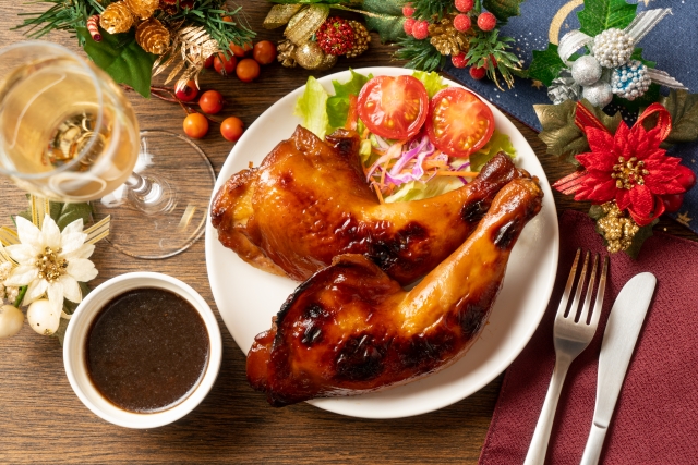 クリスマス　ディナー　ローストチキン